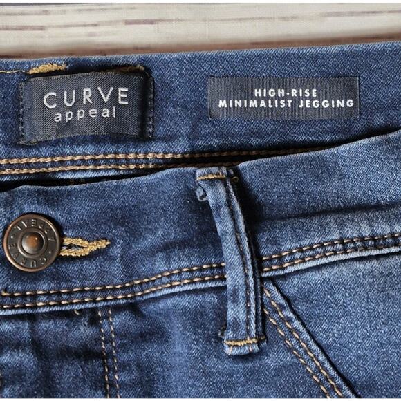 Curve Appeal Sz 8/29 High-Rise Minimalist Jegging Medium Wash Stretch Denim - Picture 6 of 11